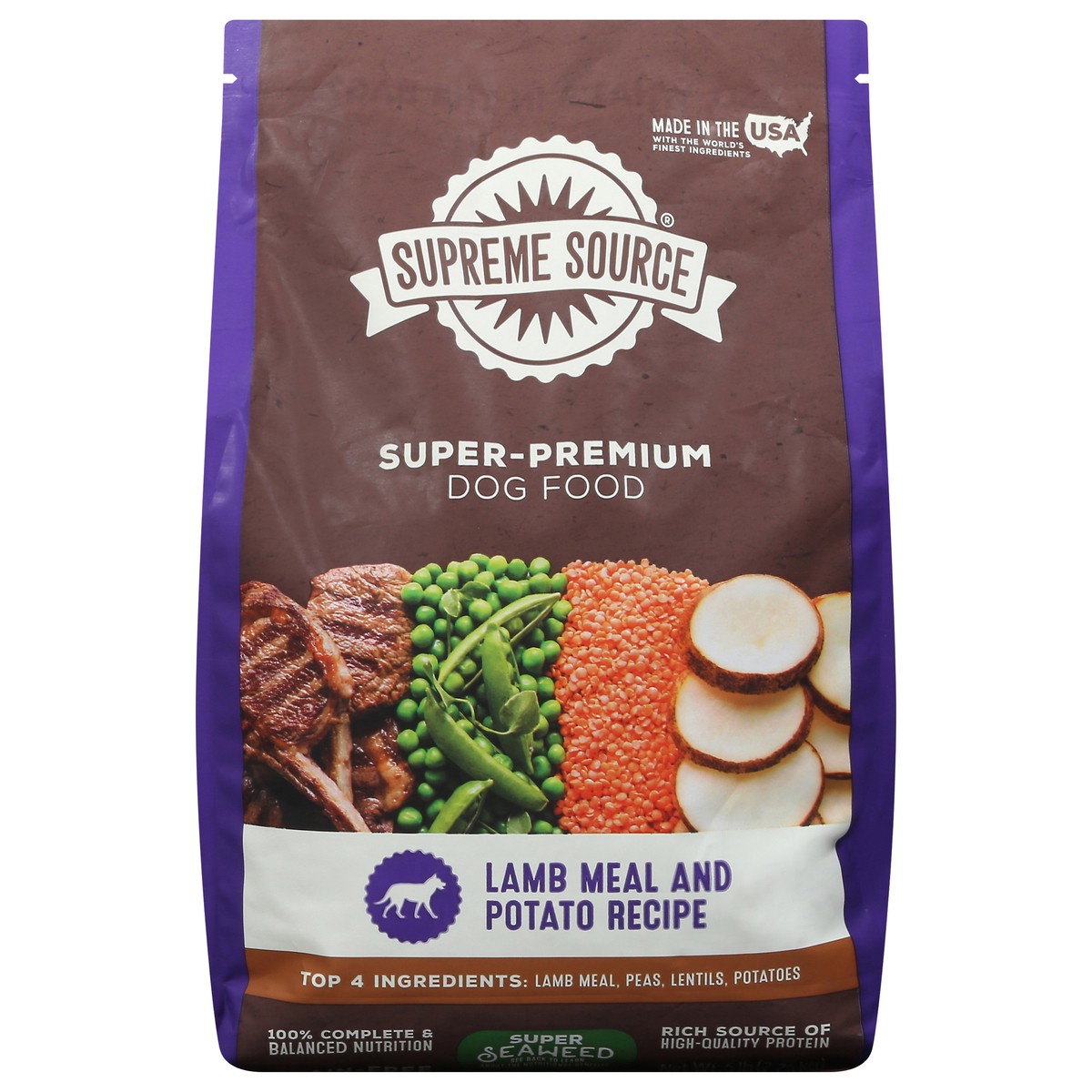 slide 1 of 14, Supreme Source Super-Premium Lamb Meal and Potato Recipe Dog Food 5 lb, 5 lb