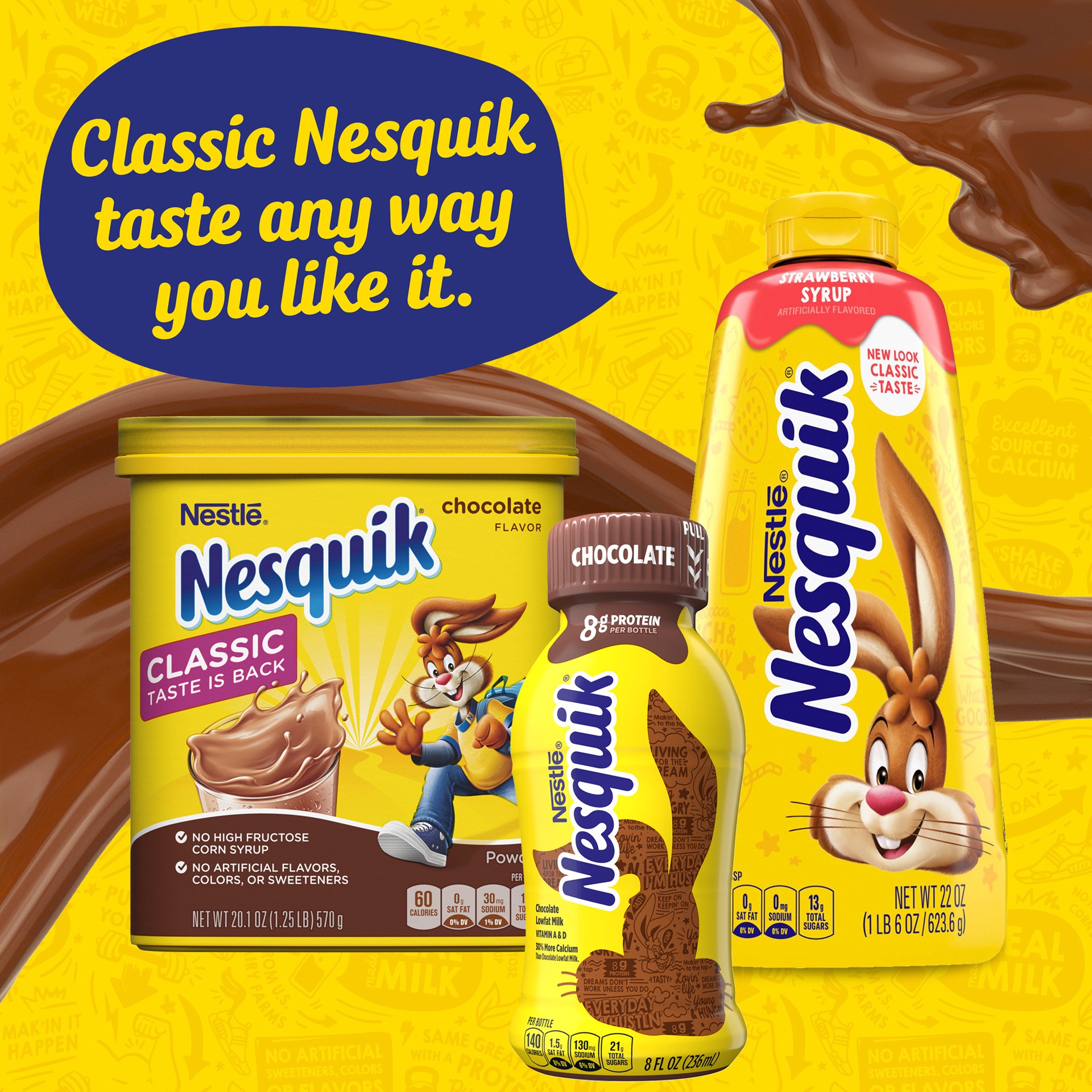 slide 7 of 7, Nesquik Strawberry Flavored Syrup, Strawberry Syrup for Milk or Ice Cream, 22 oz