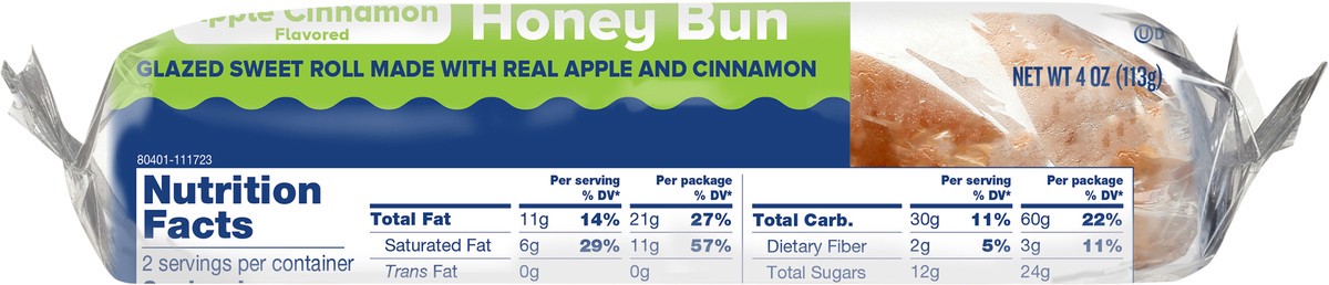 slide 5 of 12, Tastykake Apple Cinnamon Flavored Honey Bun, Individually Wrapped Pastry Snack, 4 oz, 4 oz
