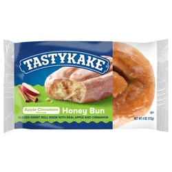 Tastykake Apple Cinnamon Flavored Honey Bun, Individually Wrapped Pastry Snack, 4 oz