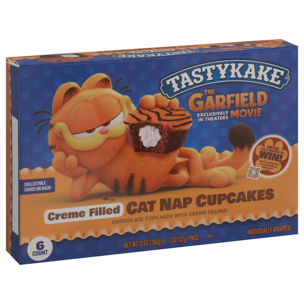 slide 1 of 1, Tastykake Creme Filled Cat Nap Cupcakes 6 - 2 oz Pkgs, 12 oz
