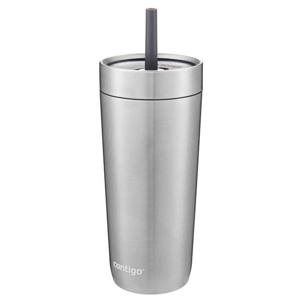 Insulated Stainless Steel Mug With Spill-proof Lid And Straw