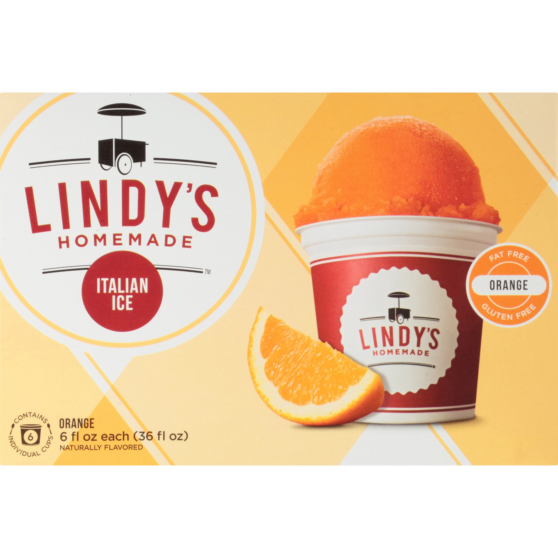 slide 4 of 8, Lindy's Homemade Orange Italian Ice 6 - 6 fl oz Cups, 6 ct