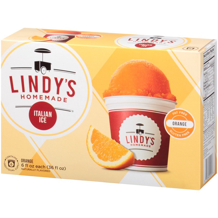 slide 7 of 8, Lindy's Homemade Orange Italian Ice 6 - 6 fl oz Cups, 6 ct