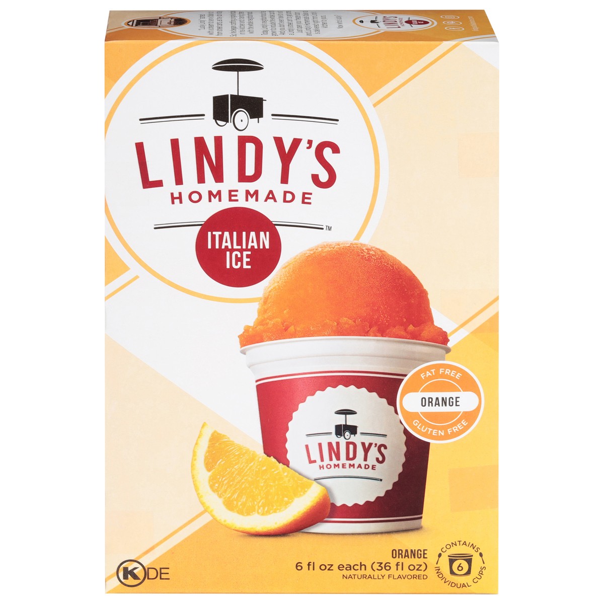 slide 1 of 8, Lindy's Homemade Orange Italian Ice 6 - 6 fl oz Cups, 6 ct