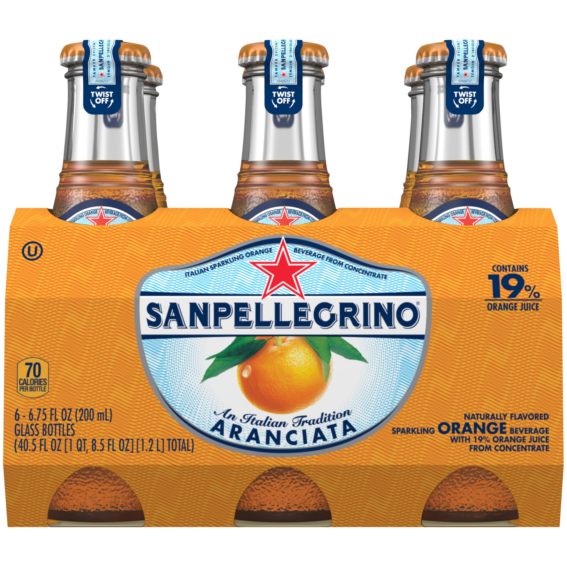 slide 1 of 7, San Pellegrino Aranciata Sparkling Water - 6 ct, 6 ct