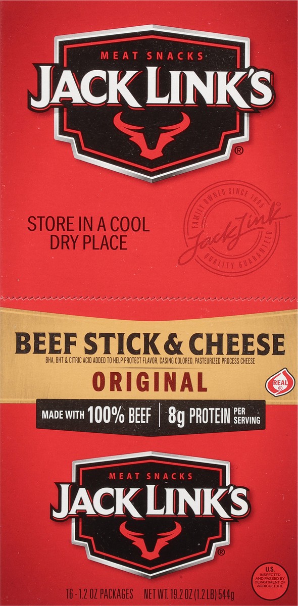 slide 5 of 12, Jack Link's Original Beef Stick & Cheese 16 ea, 16 ct
