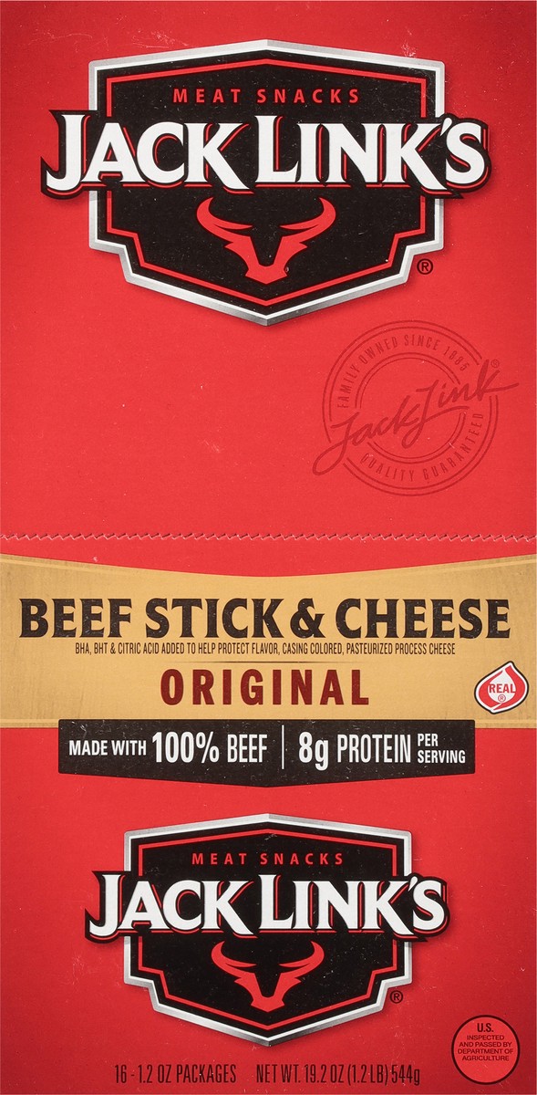 slide 8 of 12, Jack Link's Original Beef Stick & Cheese 16 ea, 16 ct