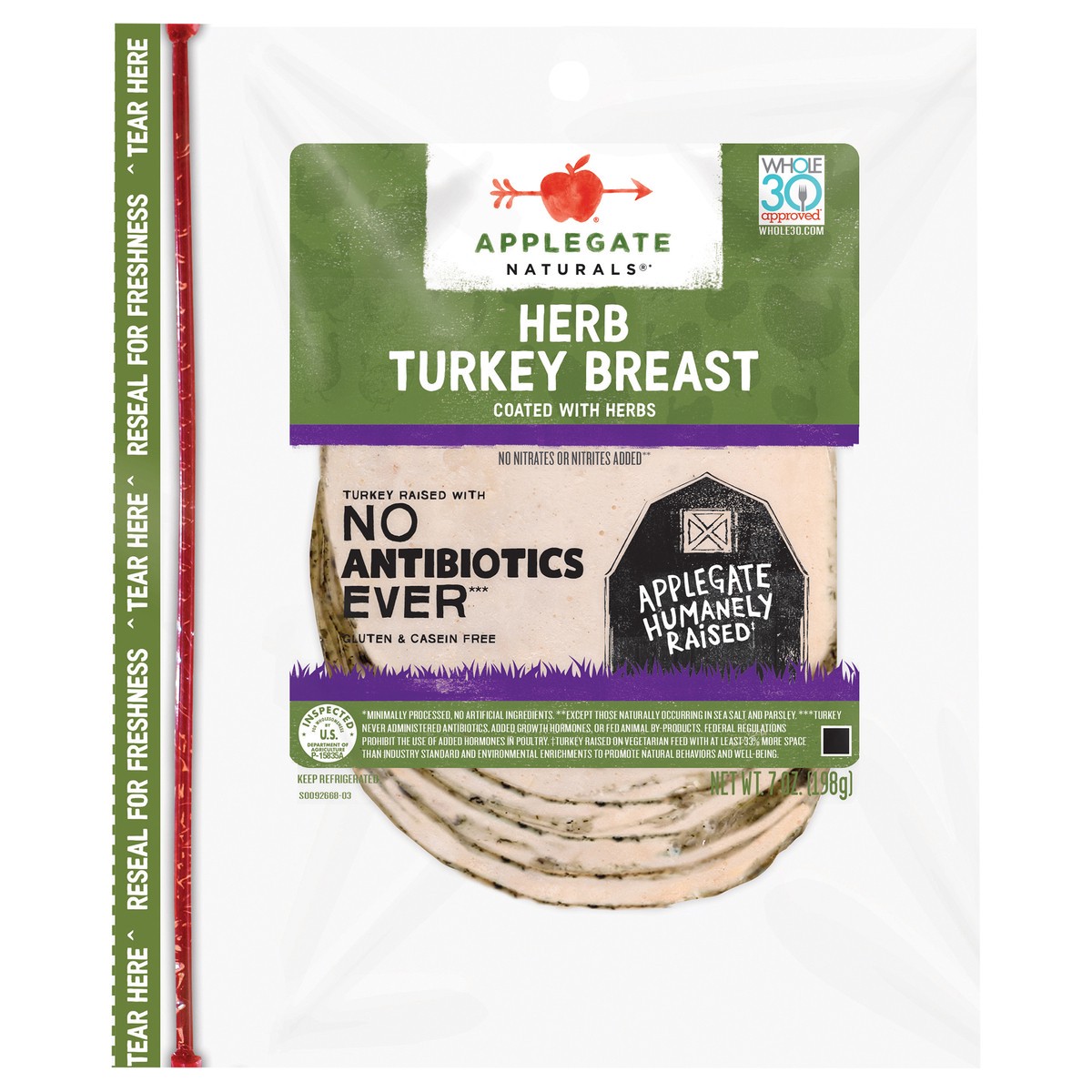 slide 1 of 9, Applegate Turkey, 7.0 oz