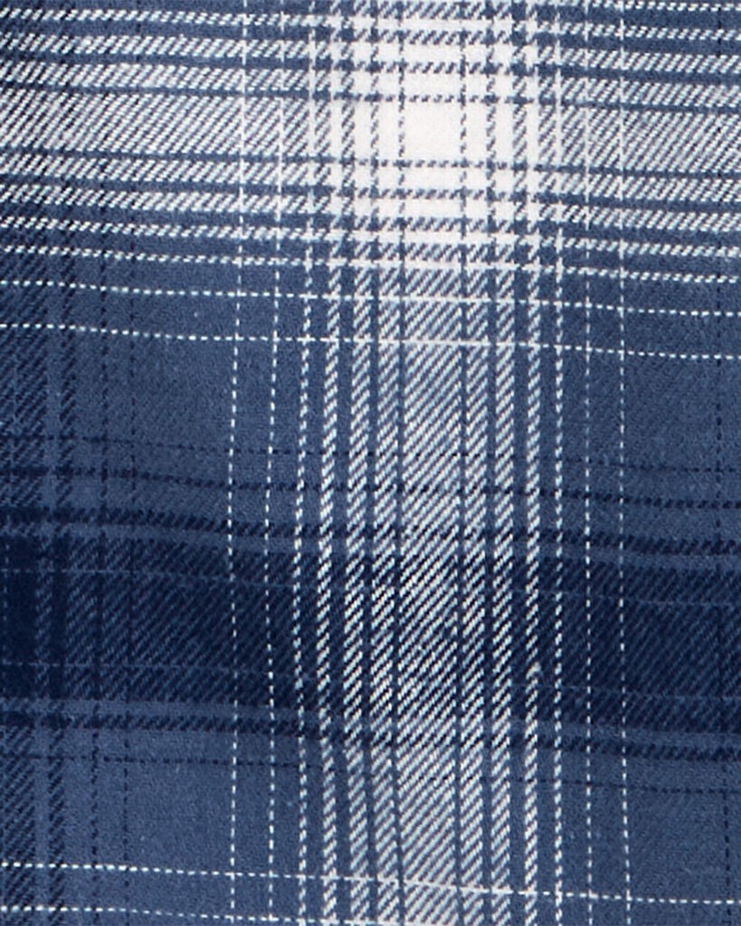 slide 2 of 2, Oshkosh Kid Plaid Button-Front Shacket Navy 6, 1 ct