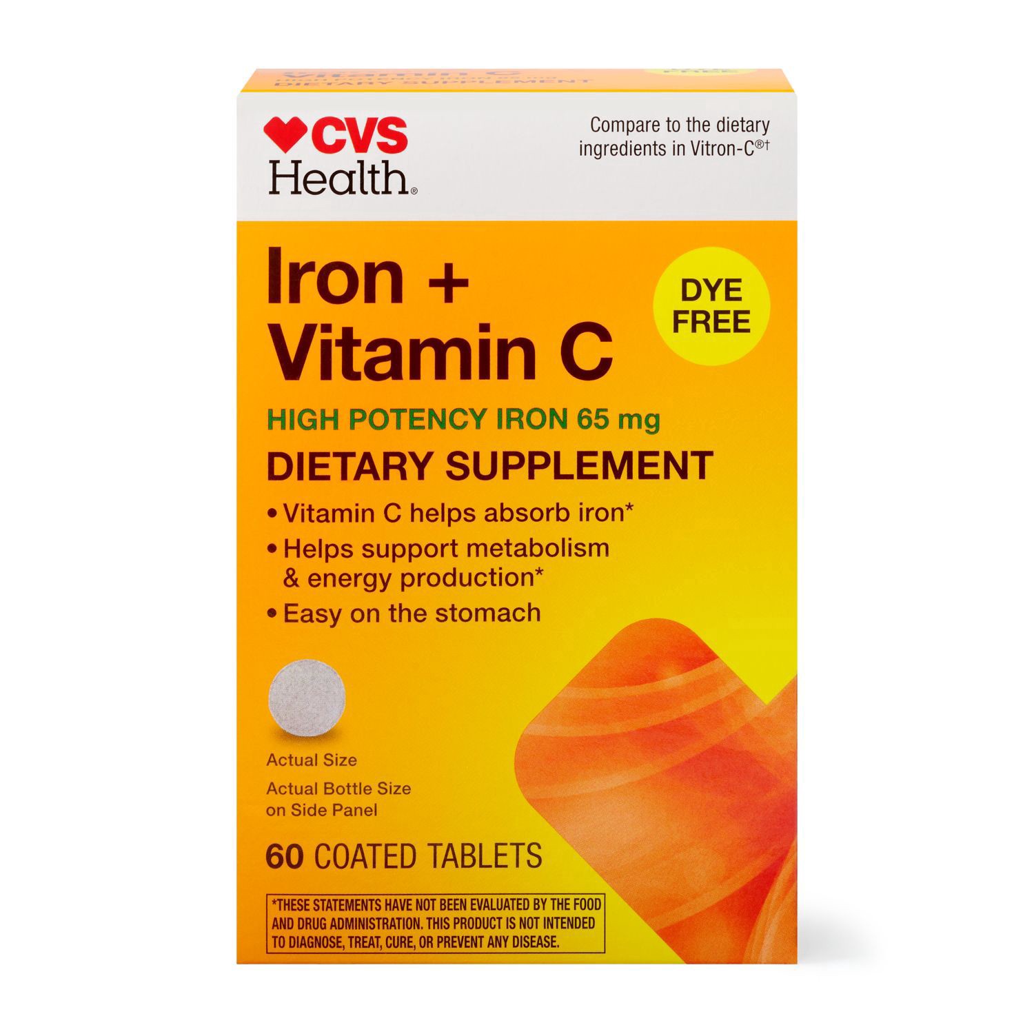 slide 1 of 6, Cvs Iron + Vitamin C Tablets, 60 Ct, 60 ct