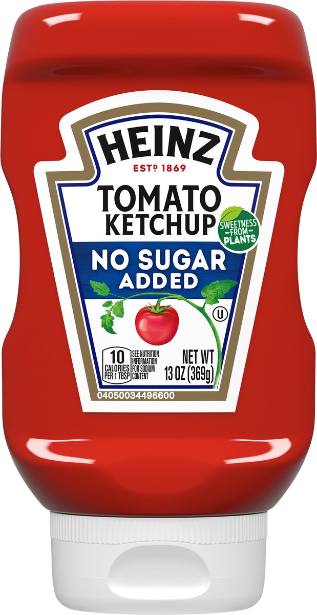 slide 2 of 9, Heinz Tomato Ketchup with No Sugar Added, 13 oz Bottle, 13 oz