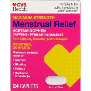 slide 1 of 1, CVS Health Menstrual Complete Menstrual Relief Caplets, 24 Ct, 1 ct