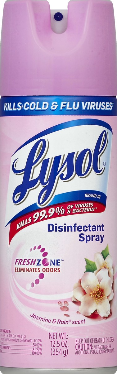 slide 2 of 2, Lysol Jasmine & Rain Disinfectant Spray, 12.5 oz