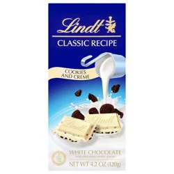 Lindt Classic Recipe Cookies And Creme White Chocolate Bar