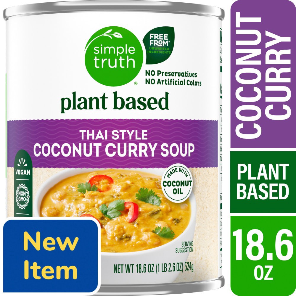 slide 1 of 1, Simple Truth® Plant Based Thai Style Coconut Curry, 18.6 oz