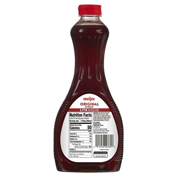 slide 4 of 5, Meijer Lite Syrup, 24 oz