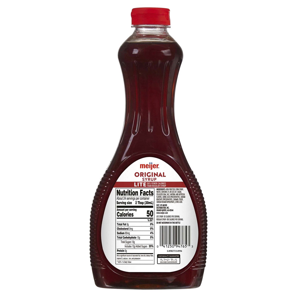 slide 5 of 5, Meijer Lite Syrup, 24 oz