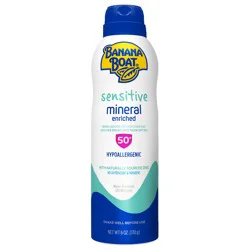 Banana Boat Mineral Enriched, Reef Friendly, Broad Spectrum Sensitive Skin Sunscreen Spray, SPF 50, 6oz.