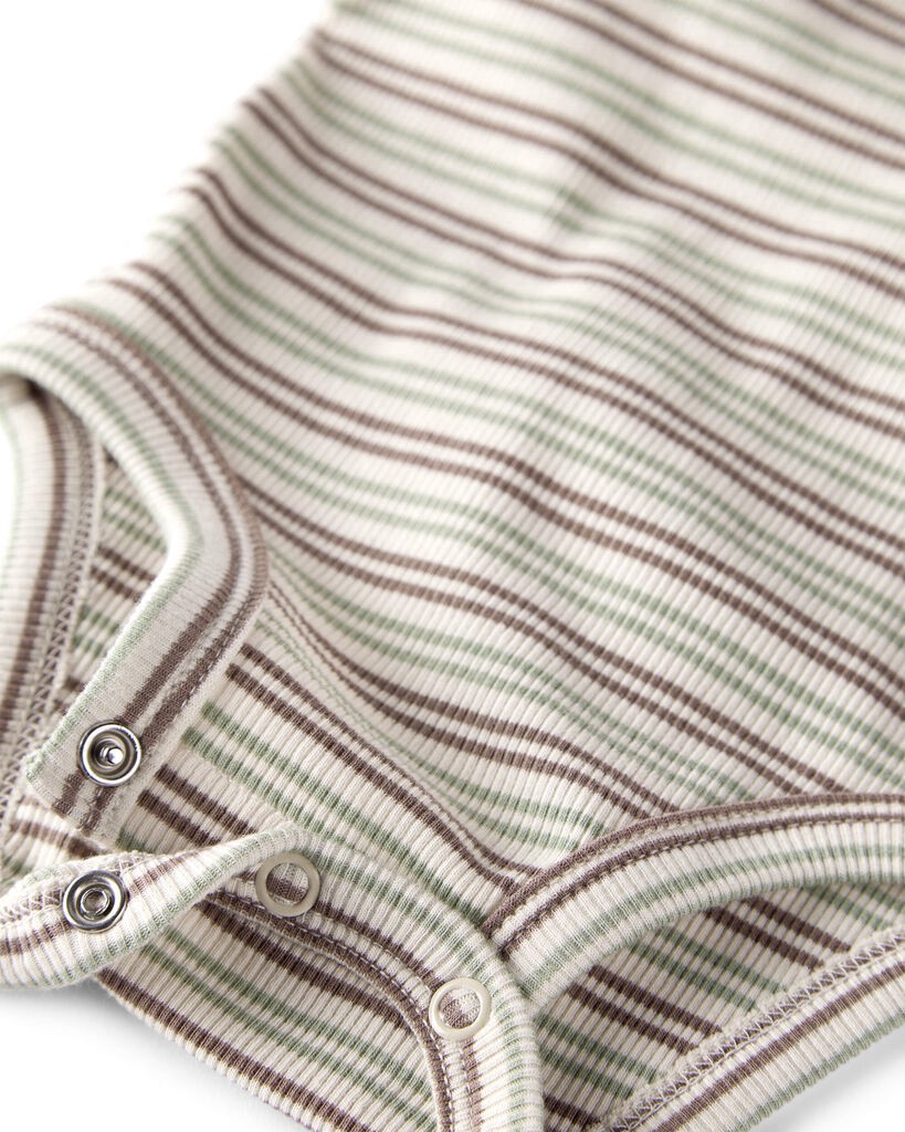 slide 2 of 5, Littleplanet Baby 2-Pack Organic Cotton Bodysuits Beaver Creek, Stripes 24M, 1 ct