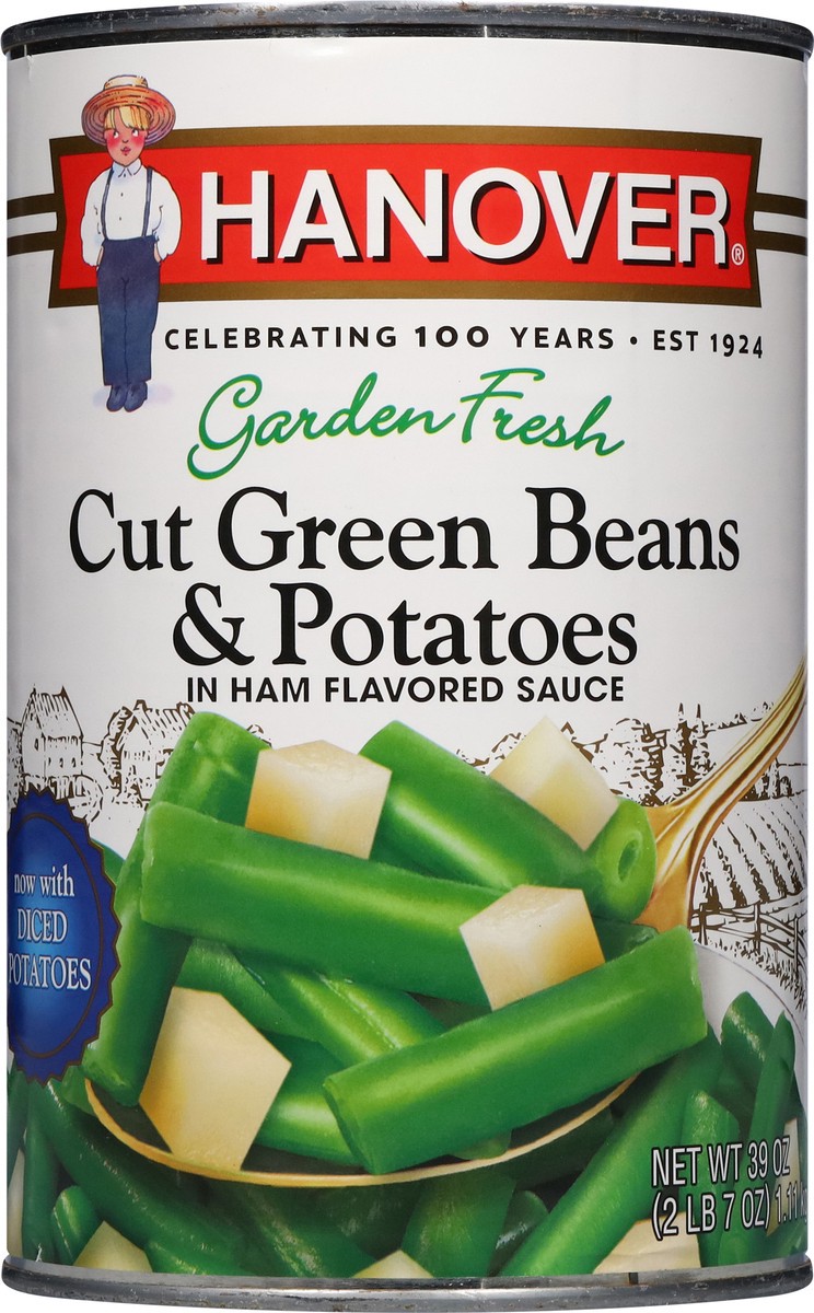 slide 13 of 13, Hanover Cut Green Beans & Potatoes in Ham Flavored Sauce 39 oz, 39 oz