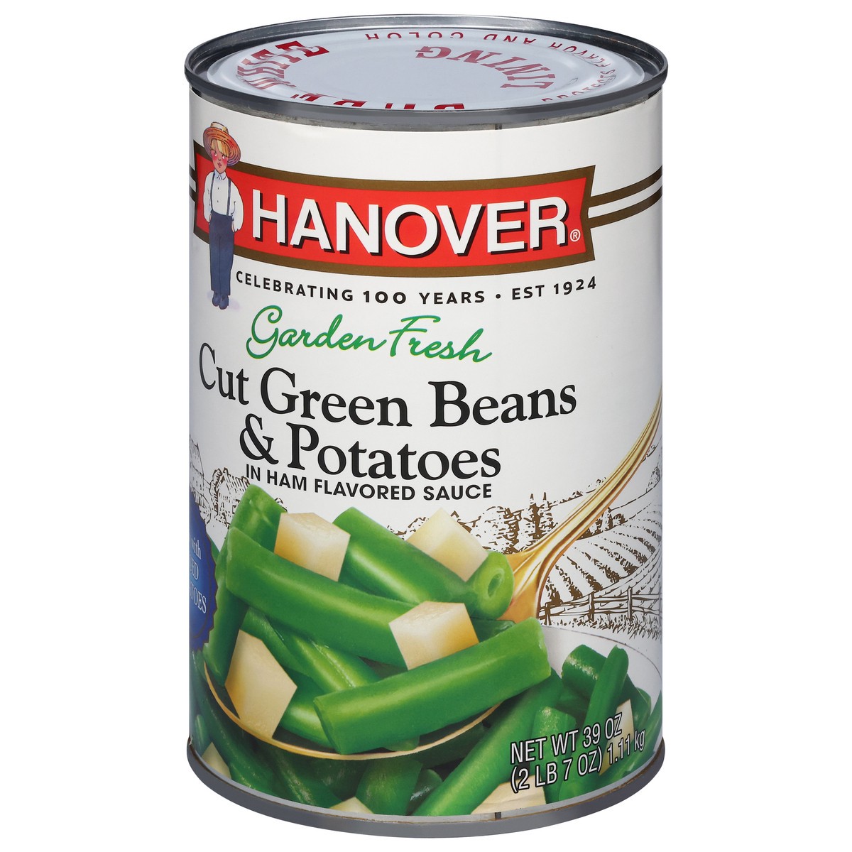 slide 8 of 13, Hanover Cut Green Beans & Potatoes in Ham Flavored Sauce 39 oz, 39 oz