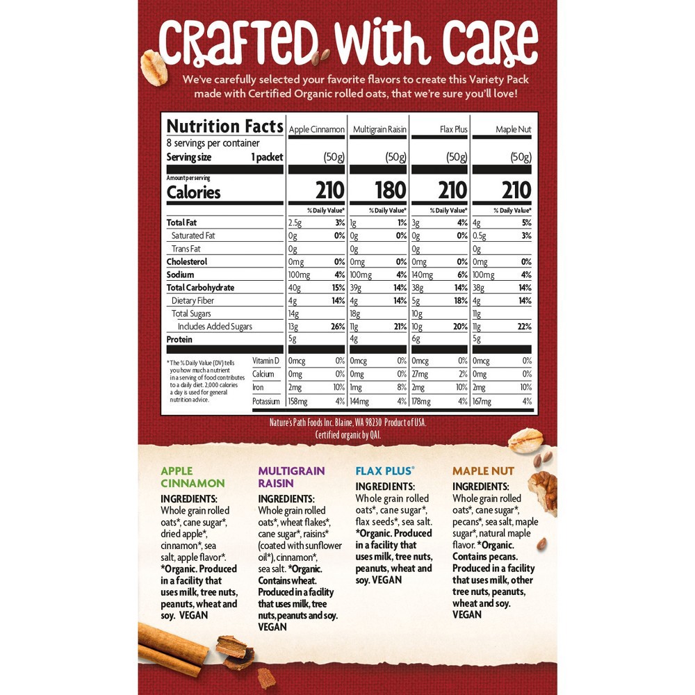 slide 3 of 4, Nature's Path Organic Variety Oatmeal - 14 oz, 14 oz