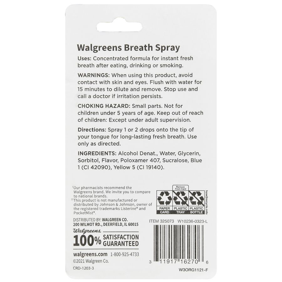 slide 2 of 5, Walgreens Fresh Mint Breath Spray, 2 ct; 0.3 fl oz