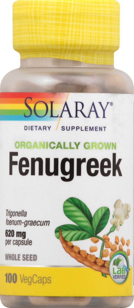 slide 1 of 10, Solaray Fenugreek Ogc, 100 ct