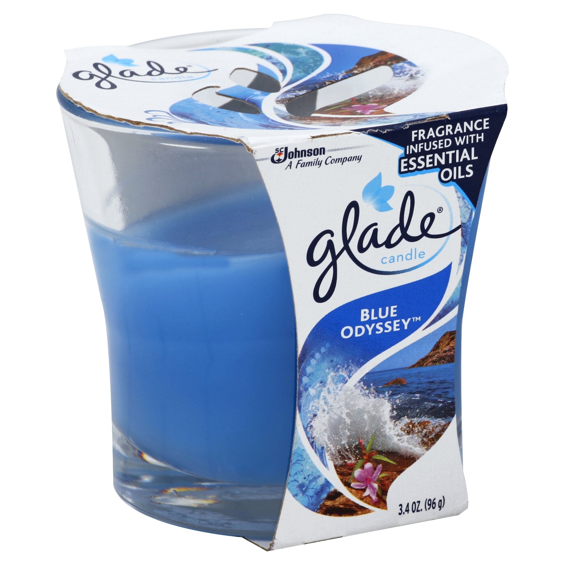 slide 1 of 1, Glade Jar Candle Air Freshener, Blue Odyssey, 3.4 oz