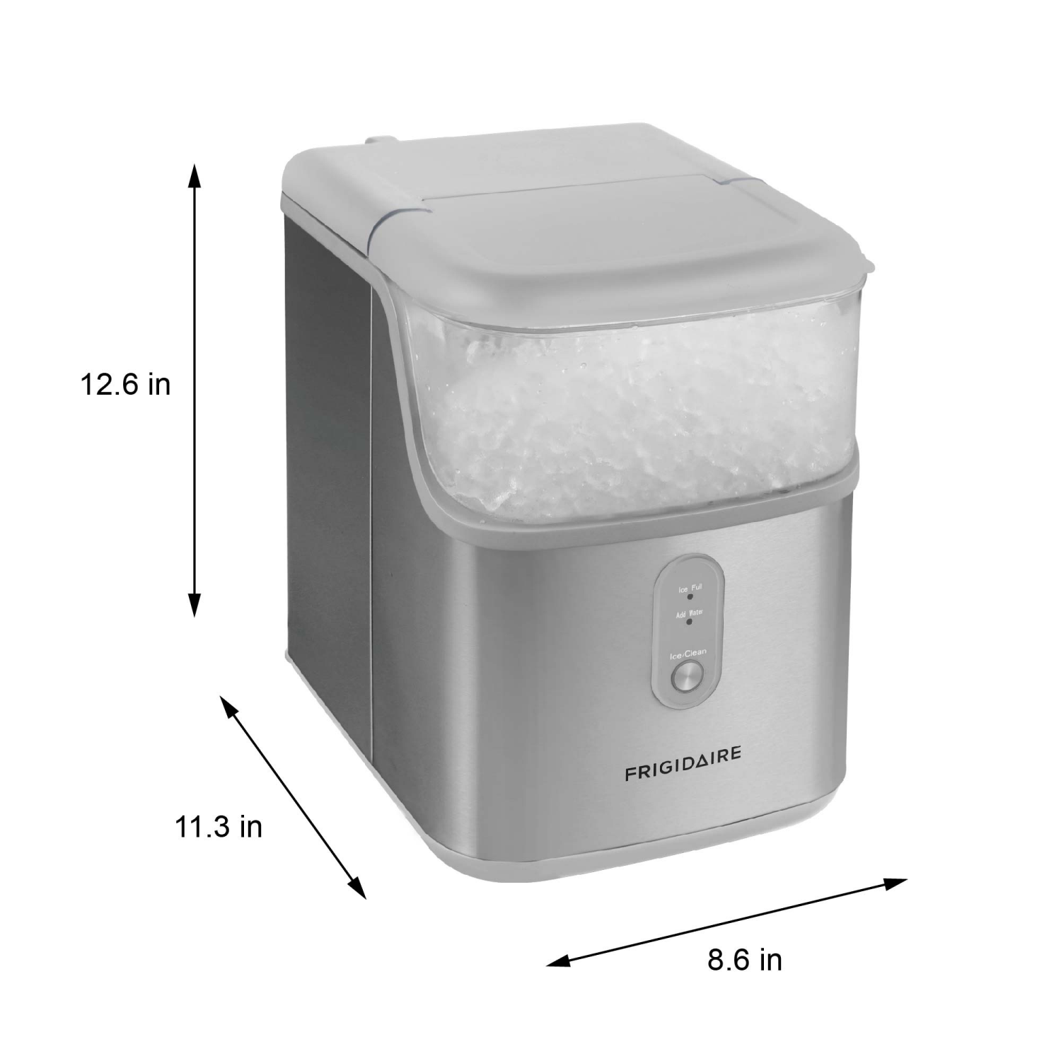 slide 6 of 8, Frigidaire 33 lbs. Premium Nugget Ice Maker - Stainless Steel, EFIC228, 33 lb