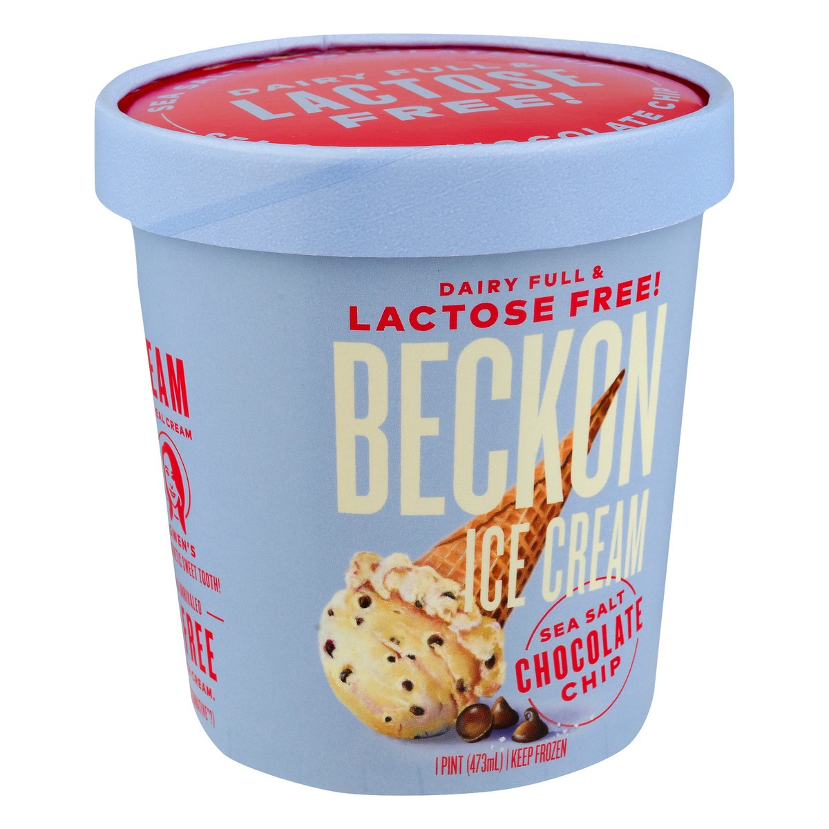 slide 2 of 9, Beckon Lactose Free Sea Salt Chocolate Chip Ice Cream 1 pt, 16 fl oz