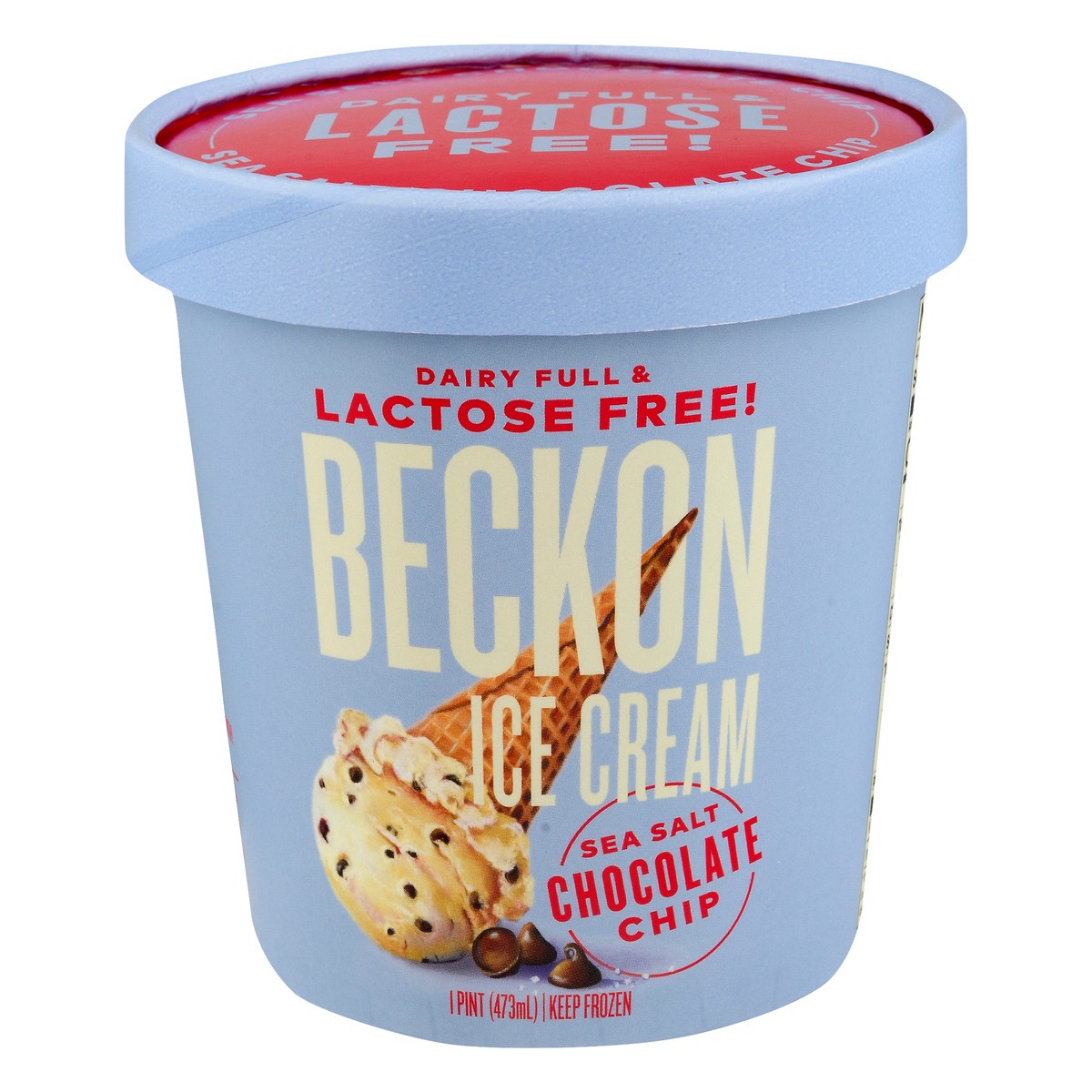 slide 1 of 9, Beckon Lactose Free Sea Salt Chocolate Chip Ice Cream 1 pt, 16 fl oz