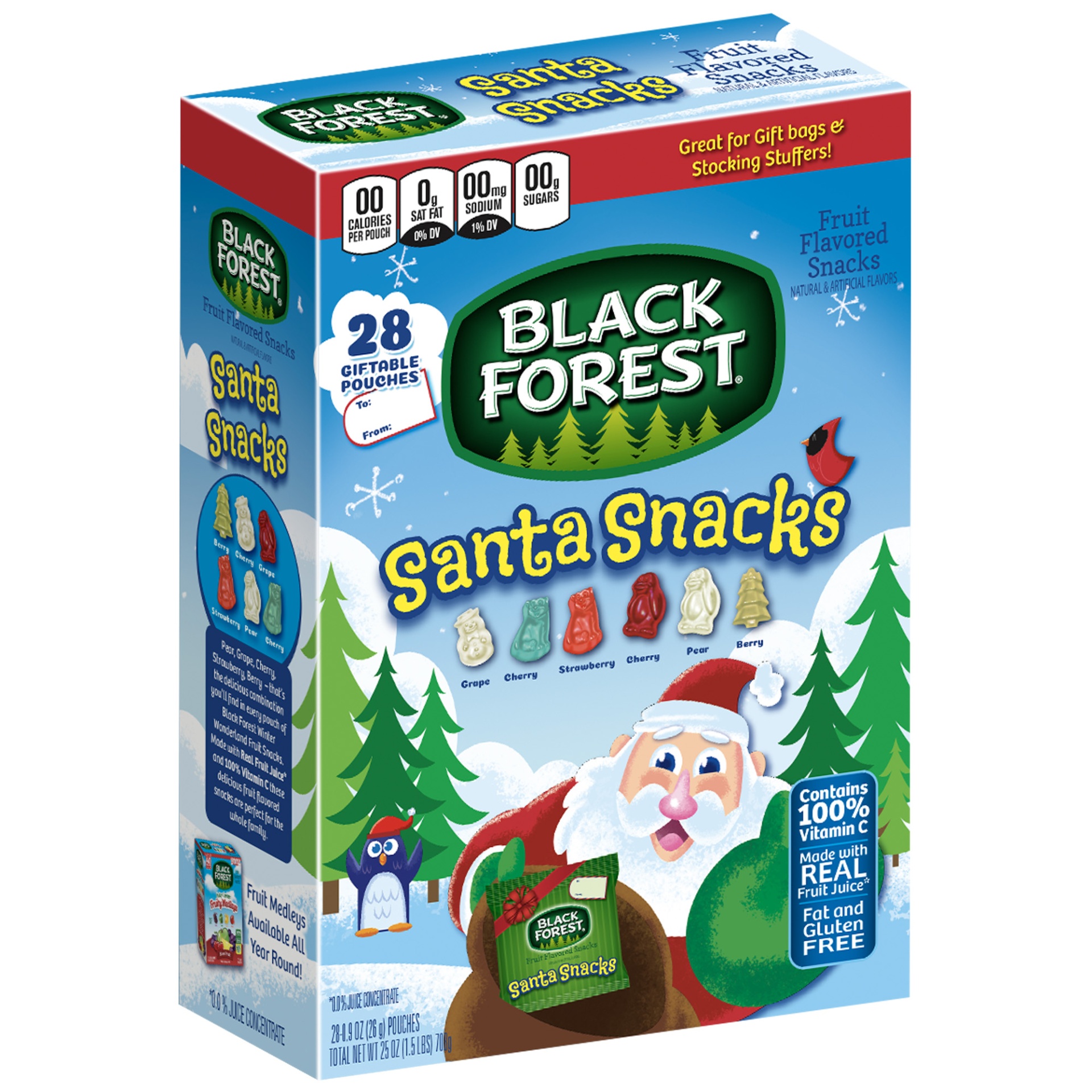 slide 1 of 1, Black Forest Wild Winter Real Fruit Juice Snack Pouches, 28 ct