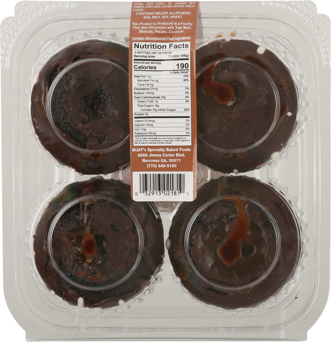 slide 3 of 12, MJay's Specialty Baked Foods Petite Chocolate Bundt Cakes 4 ea, 4 ct