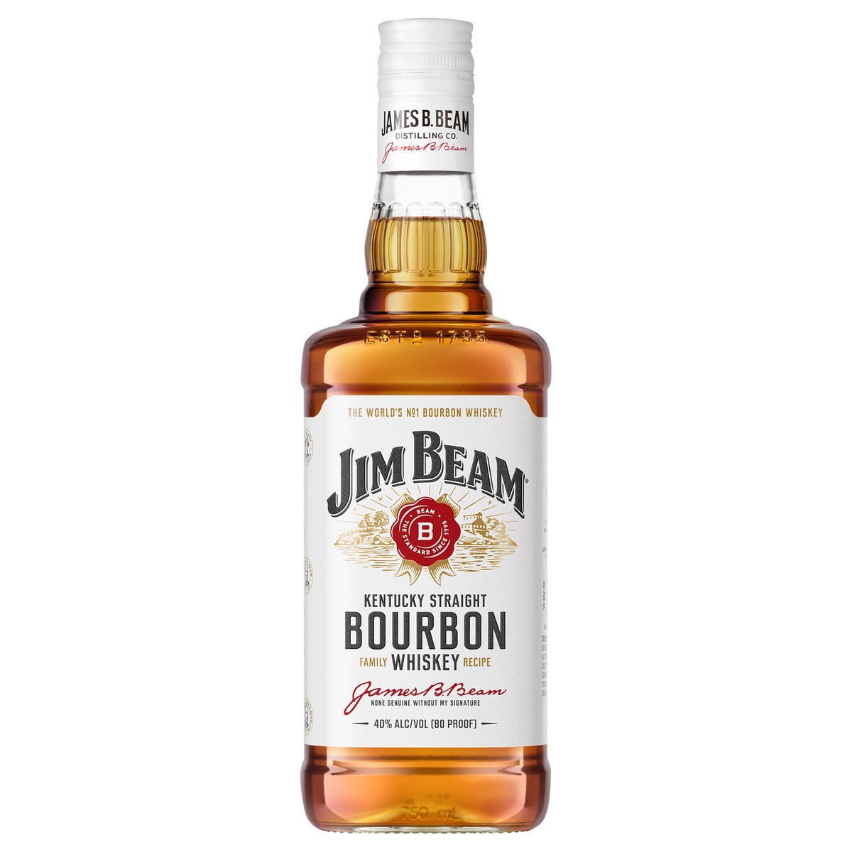 slide 1 of 4, Jim Beam Kentucky Straight Bourbon Whiskey 750 ml, 750 ml