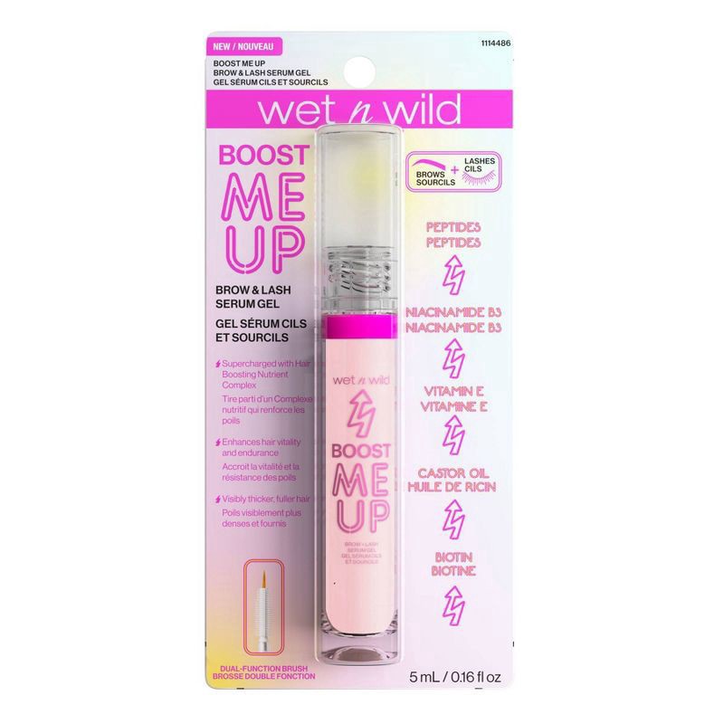 slide 2 of 5, wet n wild Boost Me Up Lash & Brow Serum-Clear - 0.16 fl oz, 1 ct