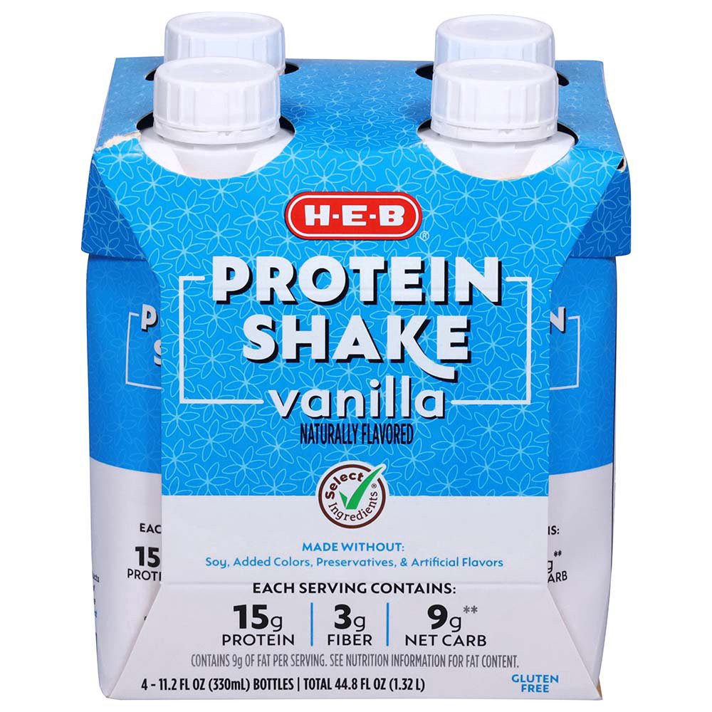 slide 1 of 1, H-E-B 15g Protein Shake - Vanilla, 11.2 oz