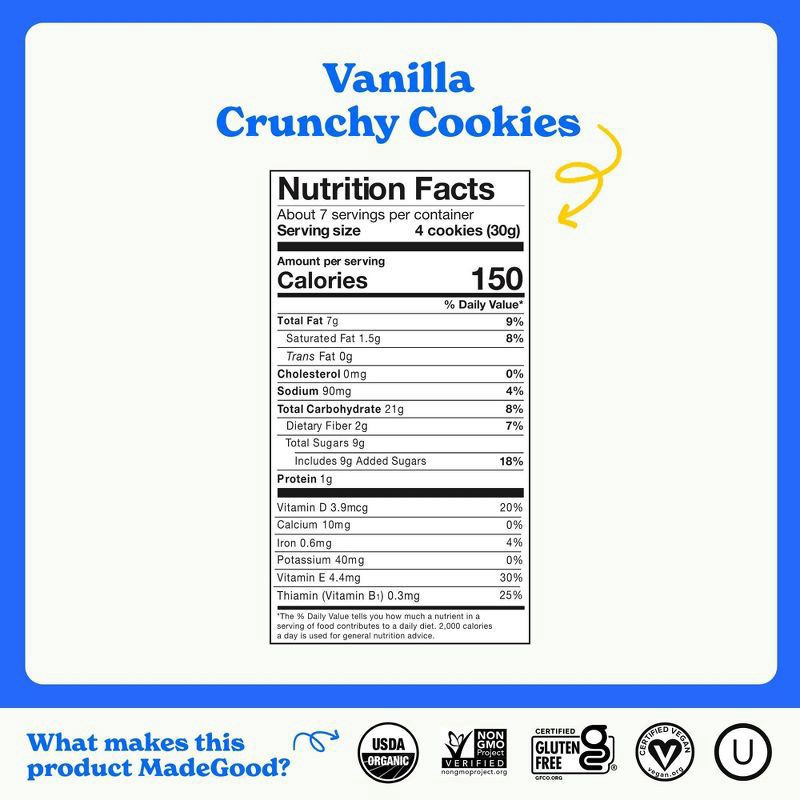slide 7 of 8, MadeGood Cookies Vanilla Crunch,