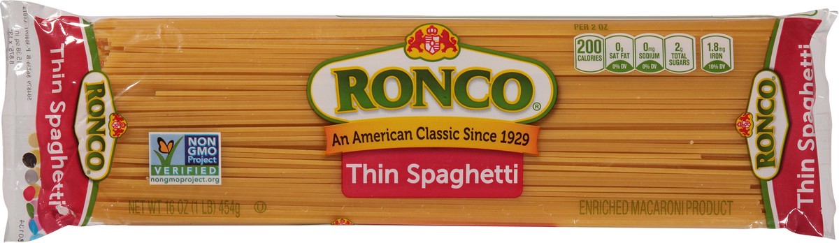 slide 13 of 14, Ronco Thin Spaghetti, 16 oz