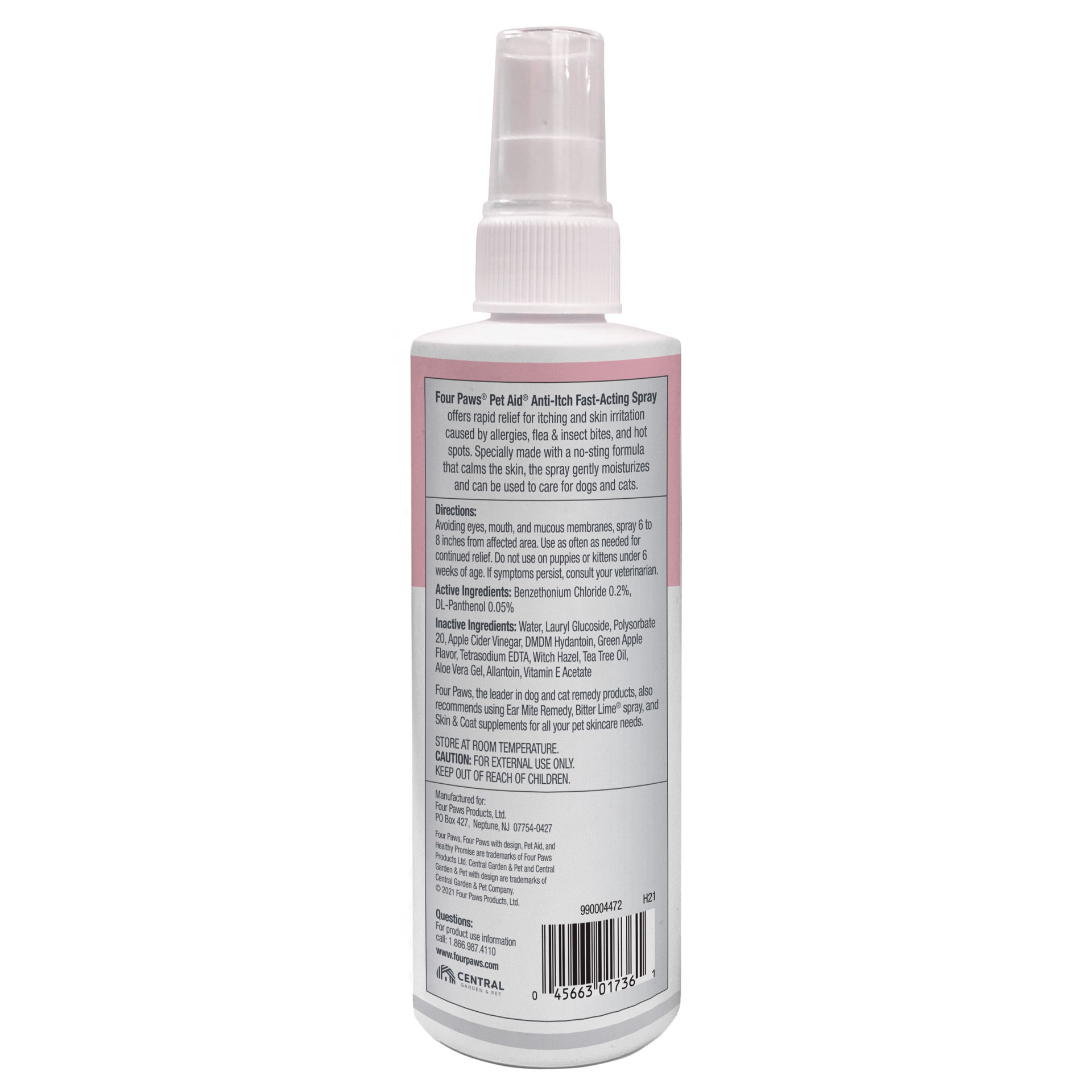 slide 9 of 10, Four Paws Medicated Anti-Itch Spray 8 oz, 8 oz