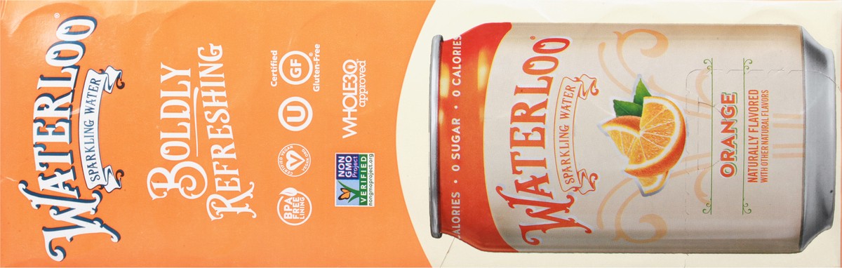 slide 2 of 13, Waterloo Sparkling Water Orange - 144 oz, 12 ct