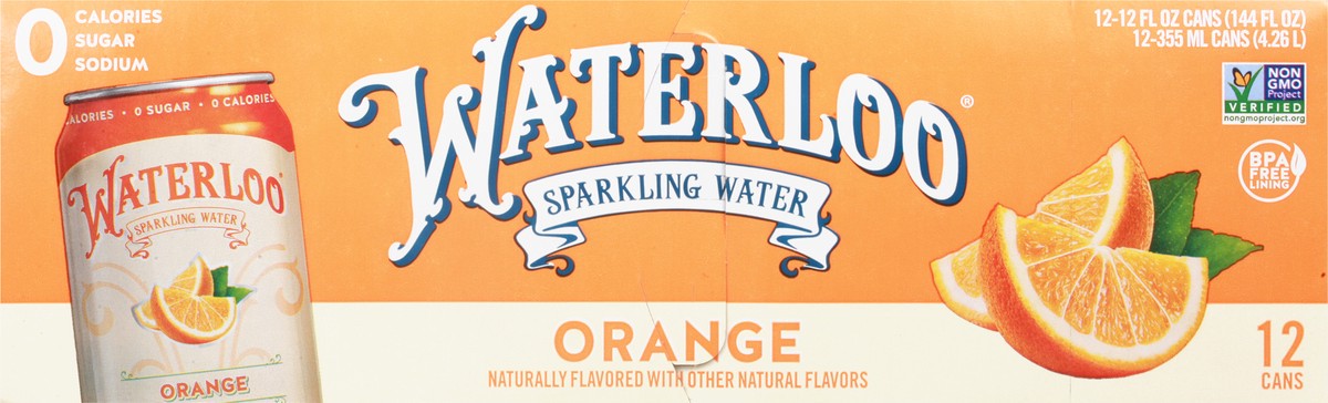 slide 12 of 13, Waterloo Sparkling Water Orange - 144 oz, 12 ct