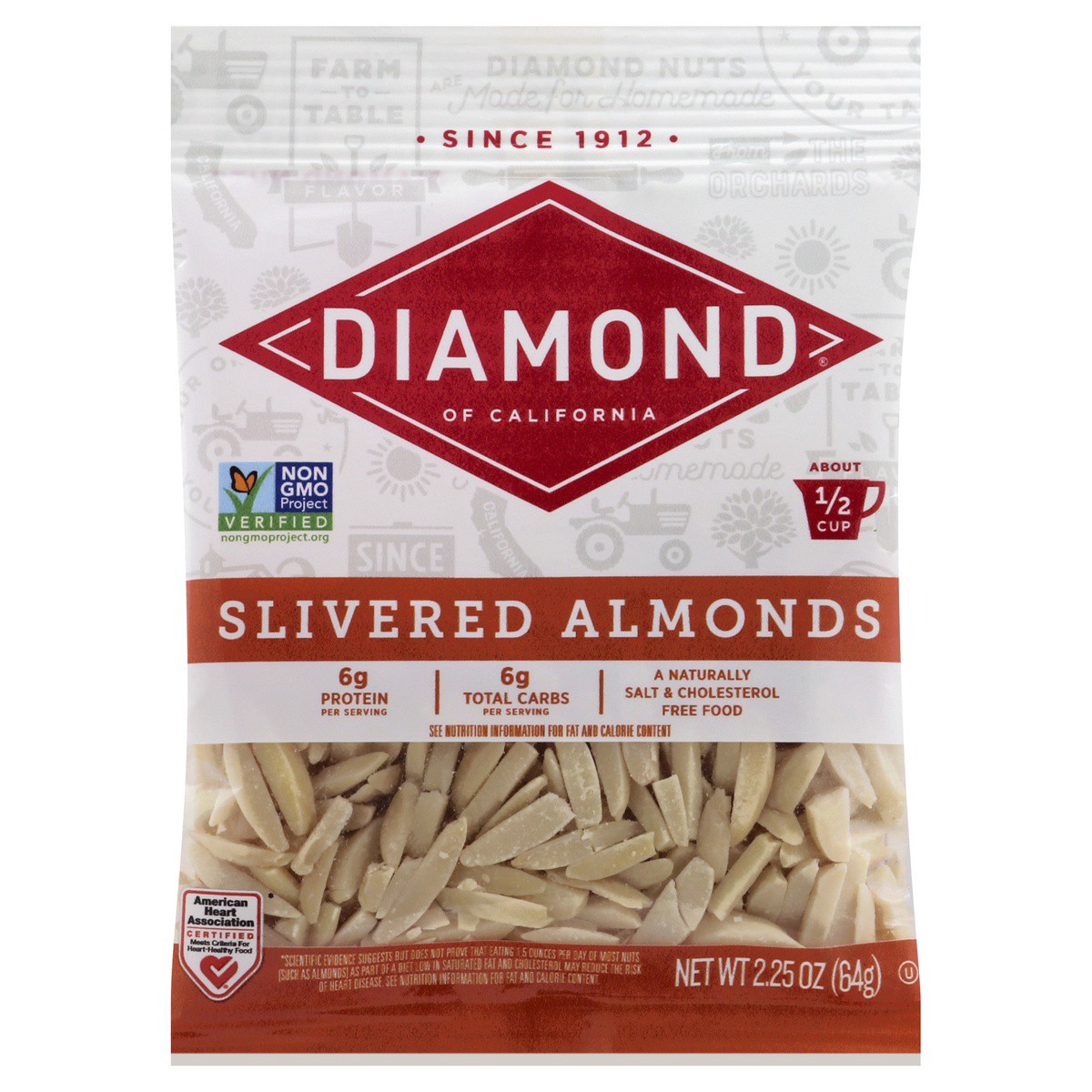 slide 1 of 9, Diamond Slivered Almonds 2.25 oz, 2.25 oz