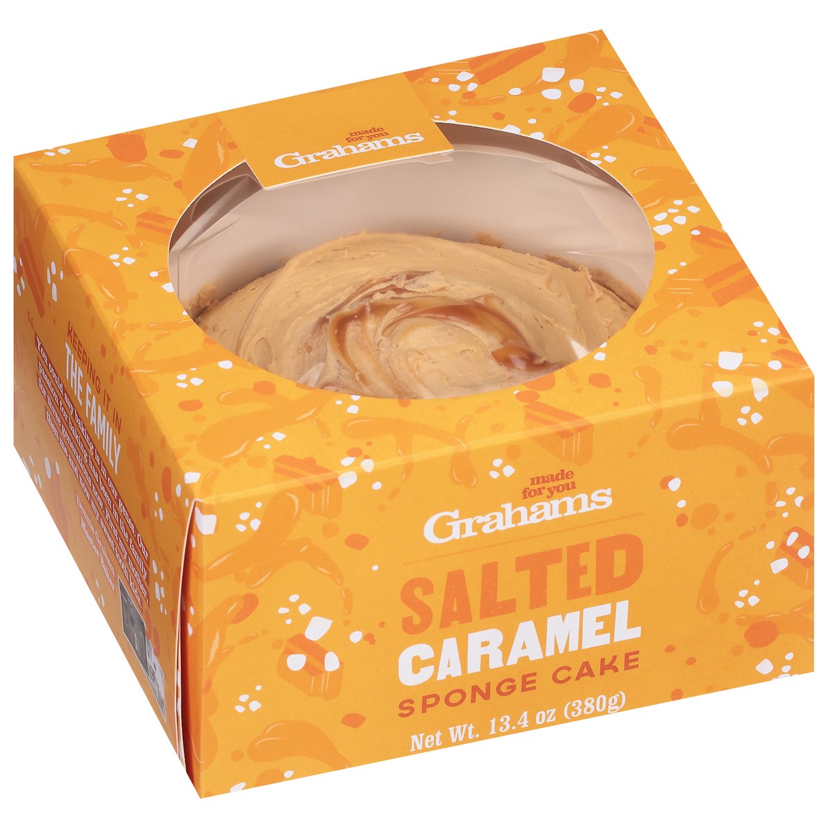 slide 2 of 9, Grahams Salted Caramel Sponge Cake 13.4 oz, 13.4 oz