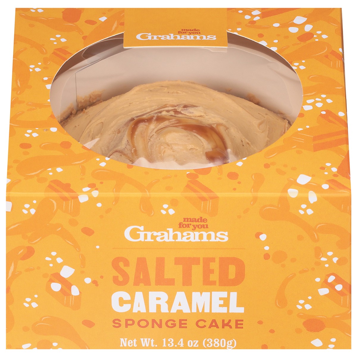 slide 1 of 9, Grahams Salted Caramel Sponge Cake 13.4 oz, 13.4 oz