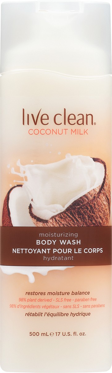 slide 12 of 12, Live Clean Coconut Milk Moisturizing Body Wash 500 ml, 17 oz