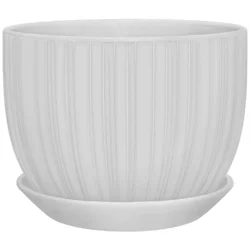 8 in Blanca Ceramic Planter, White