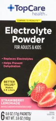 TopCare Strawberry Lemonade Electrolyte Powder For Adults & Kids 6-0.6 Oz Packets
