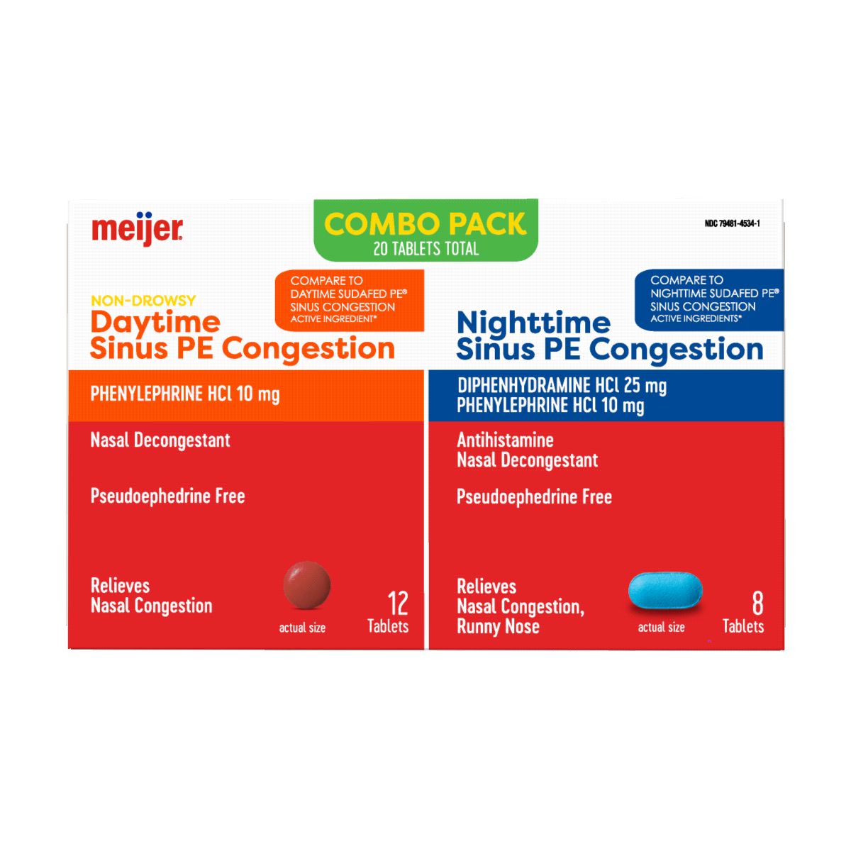 slide 1 of 21, Meijer PE Sinus Congestion, 1 ct